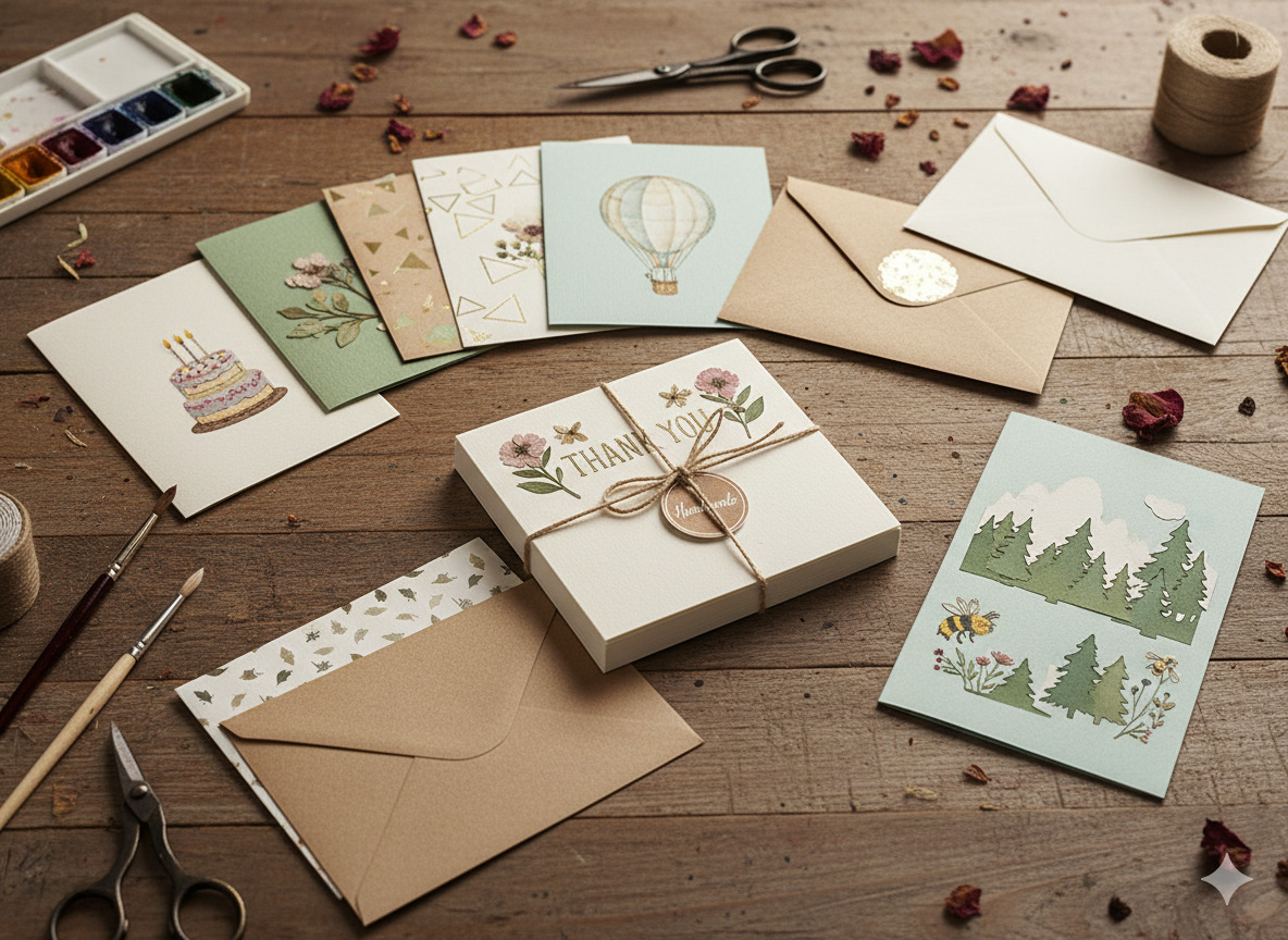 Handmade greeting cards pack