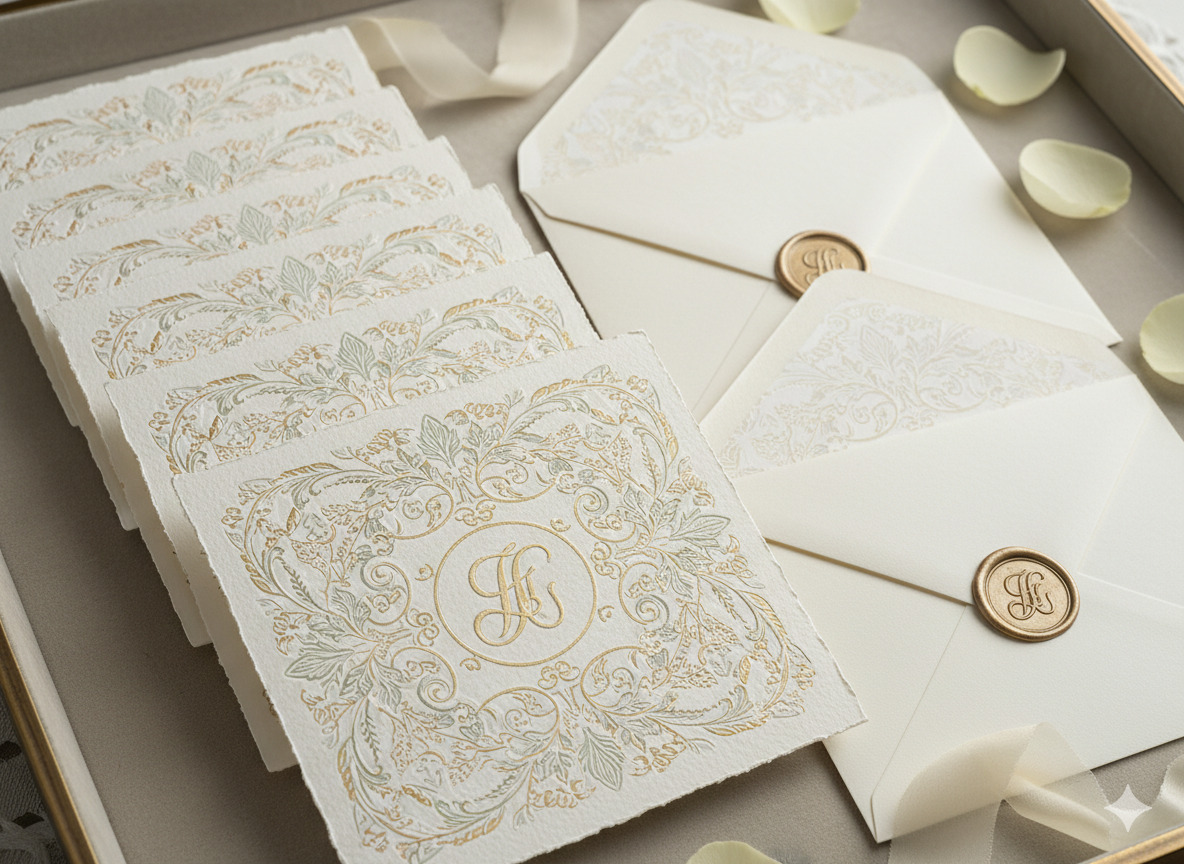 Elegant wedding invitation set